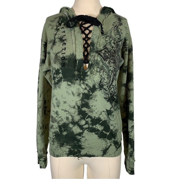 Vintage Affliction Y2k Pull Over Hoodie Sweatshirt Size XS - Picture 1 of 11